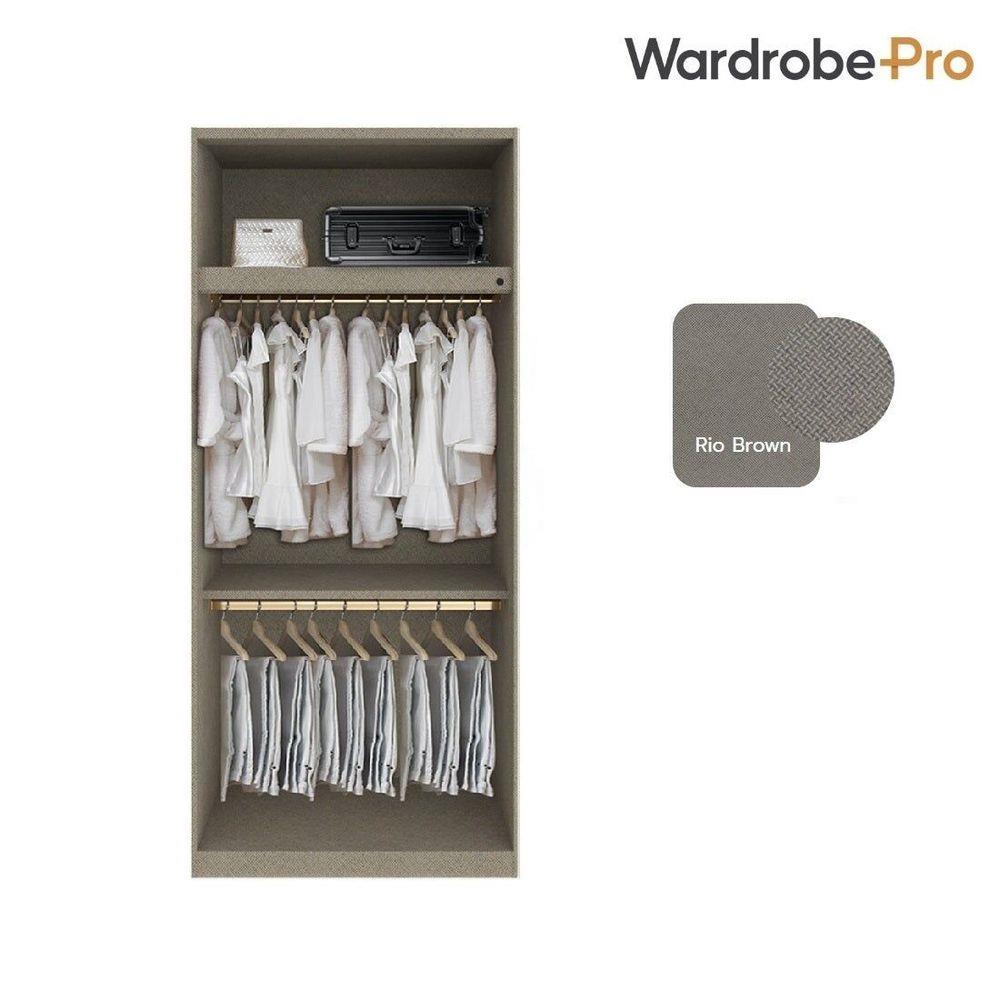 ตู้เสื้อผ้า 2 บานเปิด SB BUILT IN WARDROBE PLUS 59061318 100 ซม. สีทอง/RIO BROWN