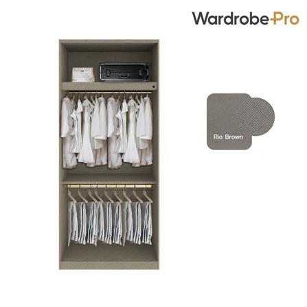 ตู้เสื้อผ้า 2 บานเปิด SB BUILT IN WARDROBE PLUS 59061316 100 ซม. สีโรสโกลด์/RIO BROWN_1