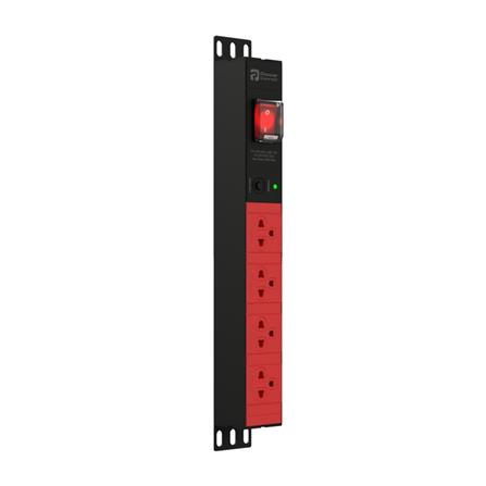 รางปลั๊กไฟ 4 ช่อง 1 สวิตช์ POWERCONNEX PXC5PHTNS-TS04-5 16 แอมป์ 5 ม. สีแดง/ดำ_0