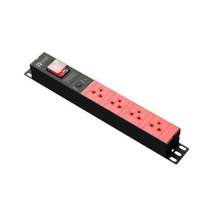 รางปลั๊กไฟ 4 ช่อง 1 สวิตช์ POWERCONNEX PXC5PHTNS-TS04-5 16 แอมป์ 5 ม. สีแดง/ดำ_1