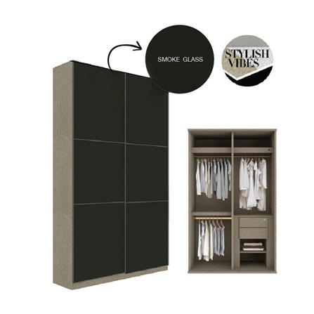 ตู้เสื้อผ้าบานเลื่อน SB BUILT IN WARDROBE PRIME 59060952 120 ซม. สี RIO BROWN_1