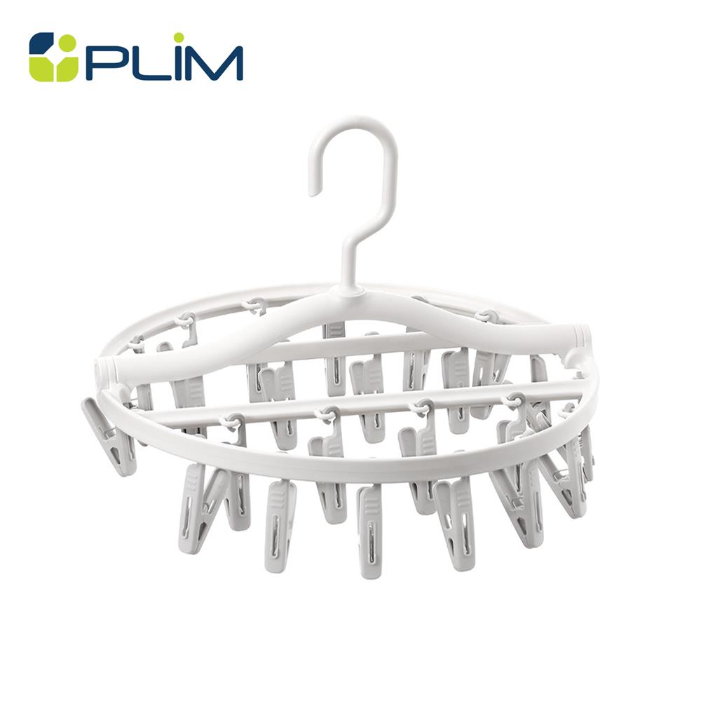 ห่วงตากผ้าพลาสติกกลม 24 กิ๊บ PLIM สีขาว/เทา