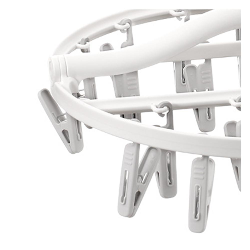 ห่วงตากผ้าพลาสติกกลม 24 กิ๊บ PLIM สีขาว/เทา