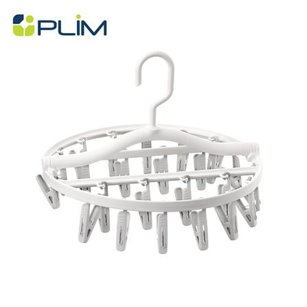 ห่วงตากผ้าพลาสติกกลม 24 กิ๊บ PLIM สีขาว/เทา_0