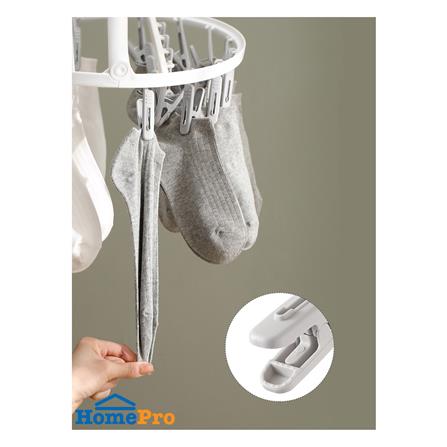 ห่วงตากผ้าพลาสติกกลม 24 กิ๊บ PLIM สีขาว/เทา_4