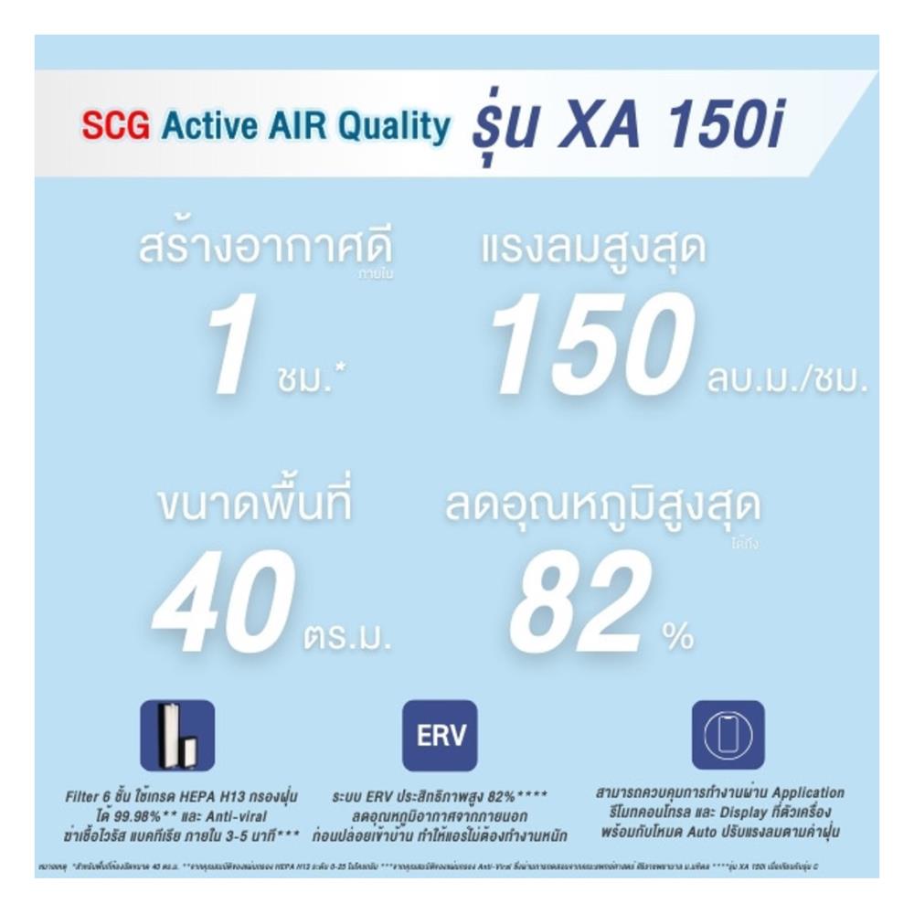 เครื่องเติมอากาศ SCG ACTIVE AIR QUALITY XA150I-ERV สีเงิน/ขาว