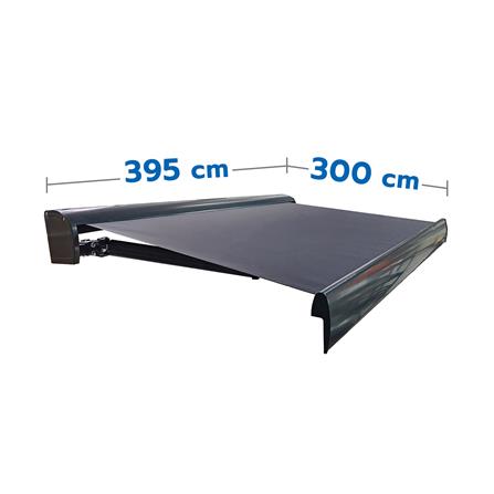 กันสาดผ้าพับได้ 2 ระบบ SUNSHIELD 395x300 ซม. สีเทา...
