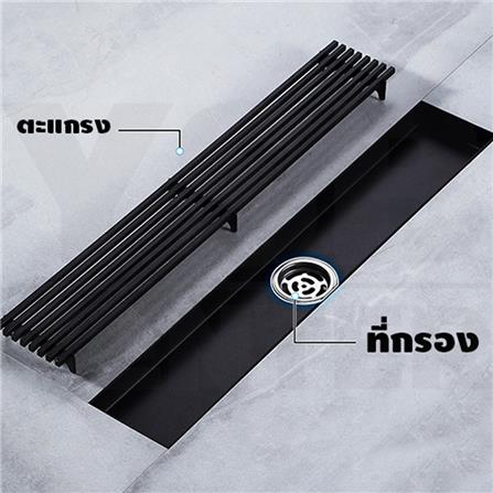 รางน้ำทิ้ง CASSA CL0218 20 ซม. สีดำ_2