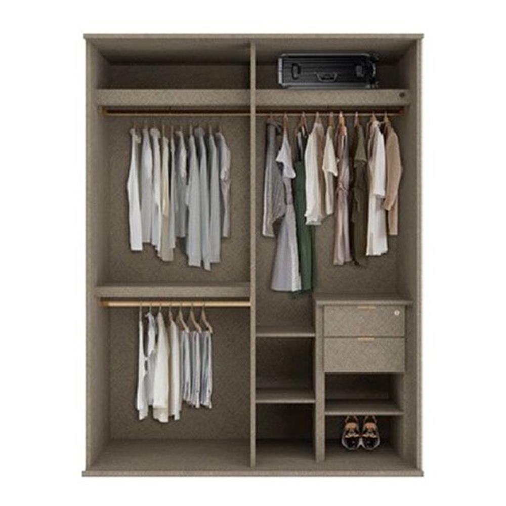 ตู้เสื้อผ้าบานเลื่อน SB BUILT IN WARDROBE PRIME 59060983 160 ซม. สีขาว/RIO BROWN