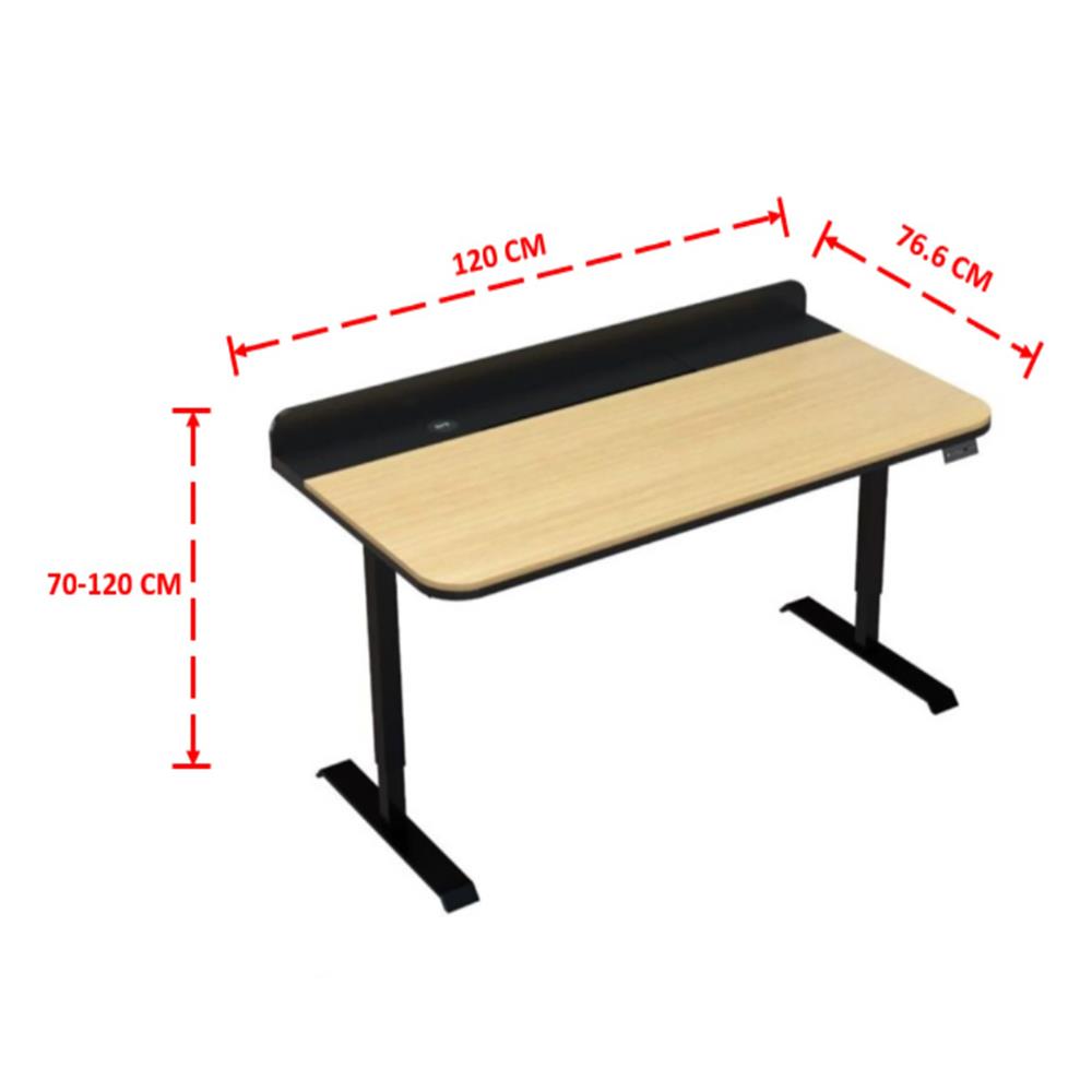 โต๊ะปรับระดับไฟฟ้า SB FURNITURE GENIO-C 19227694 120 ซม. สี MONACO OAK/ดำ