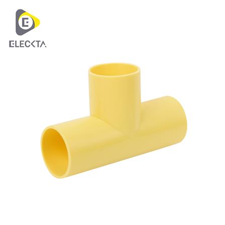 ข้อต่อ 3 ทาง ELECKTA 3/4 นิ้ว สีเหลือง แพ็ก 4 ชิ้น_0
