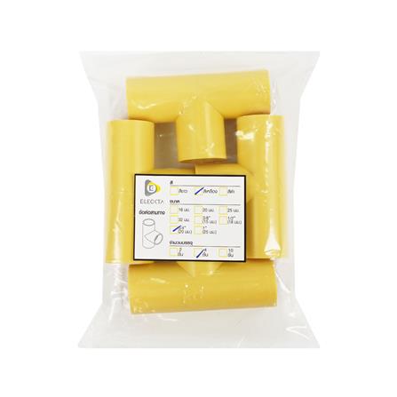 ข้อต่อ 3 ทาง ELECKTA 3/4 นิ้ว สีเหลือง แพ็ก 4 ชิ้น_2