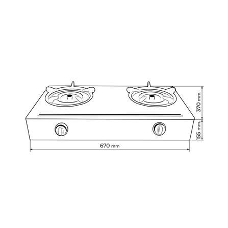 เตาแก๊สตั้งโต๊ะ 2 หัวแก๊ส LINEA FGG 2G 90 LBB_5