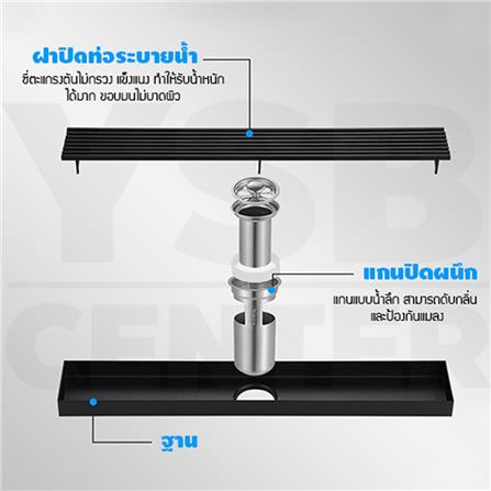 รางน้ำทิ้ง CASSA CL0235 80 ซม. สีดำ_2