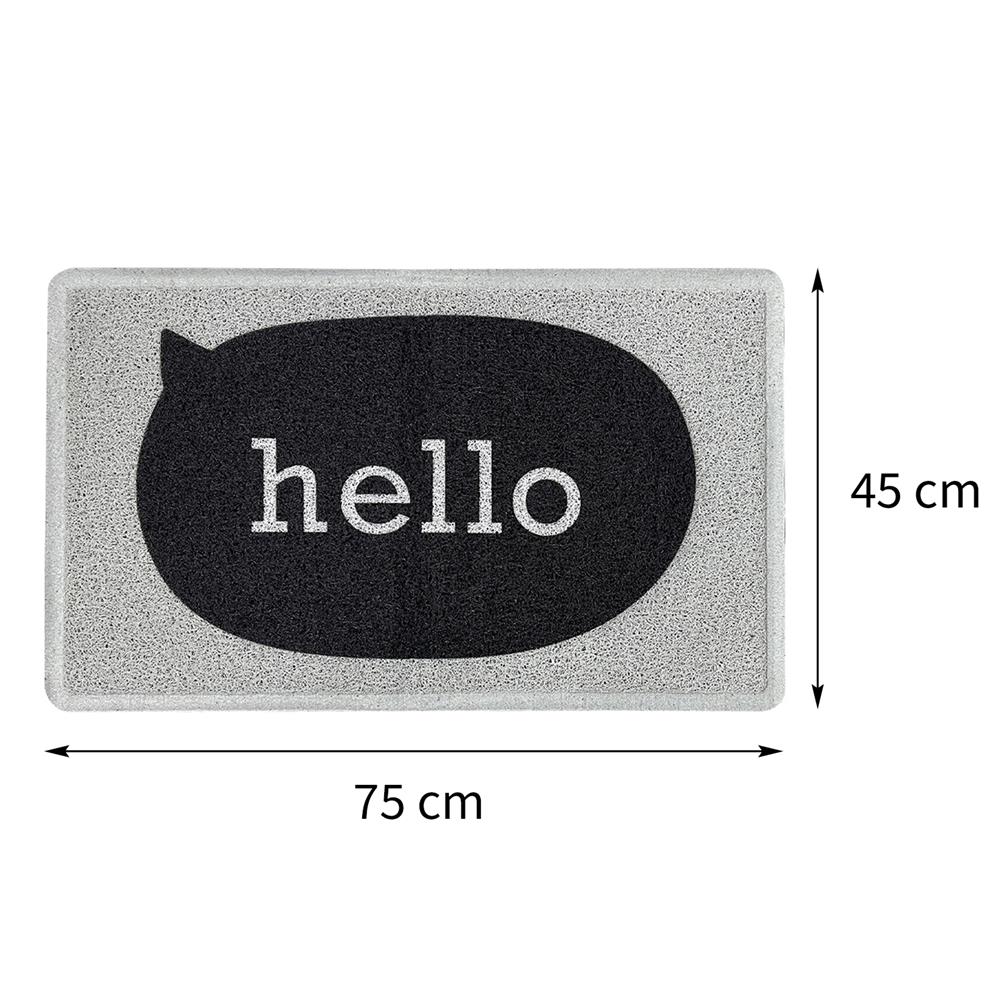 พรมเช็ดเท้าดักฝุ่น HOME LIVING STYLE SAY H. 45X75 ซม. สีเทา