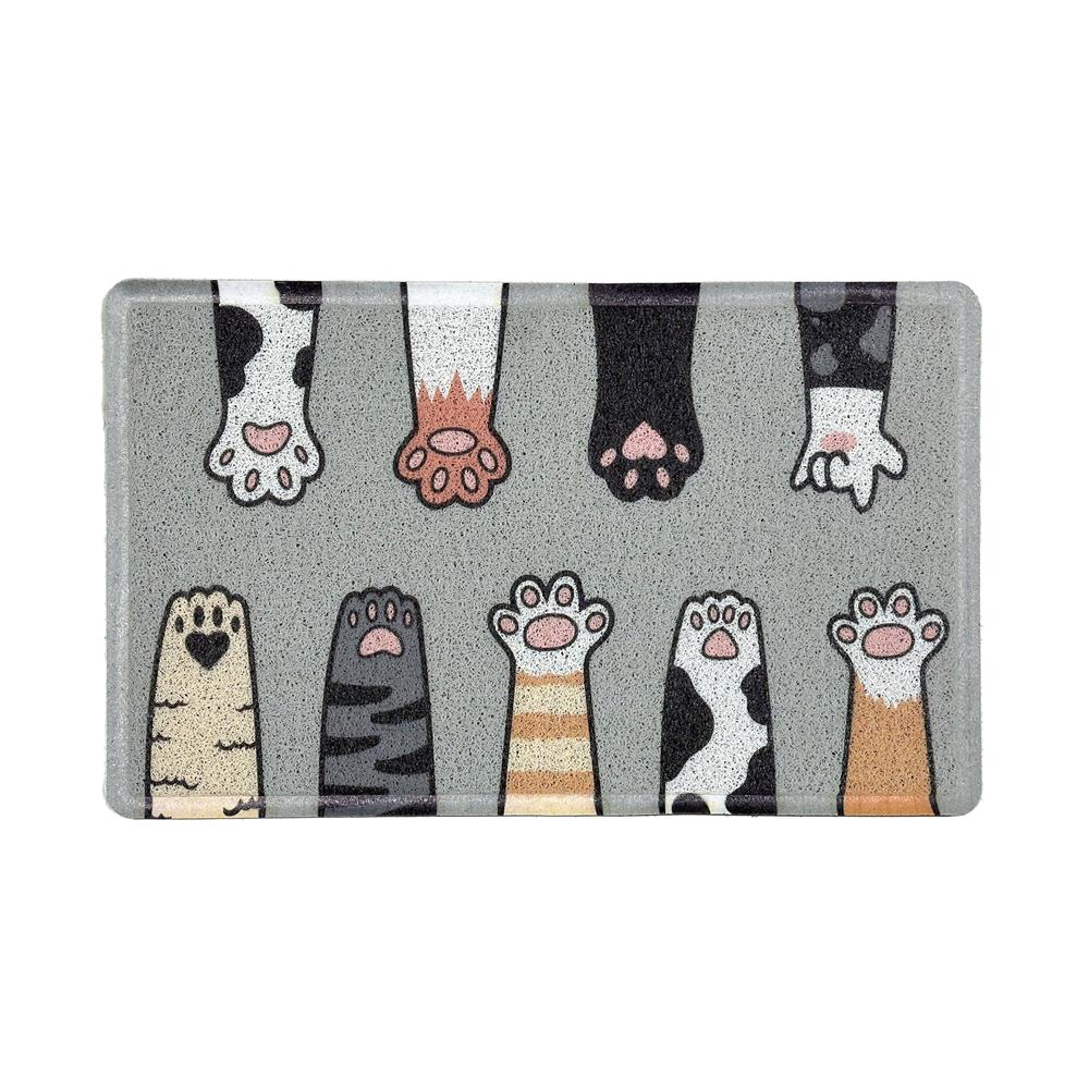 พรมเช็ดเท้าดักฝุ่น HOME LIVING STYLE PAWS 45X75 ซม. สีเทา_1