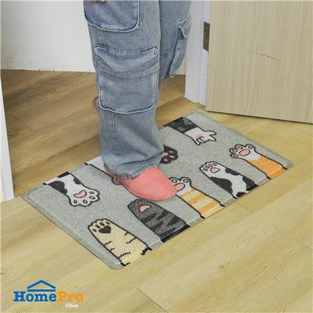 พรมเช็ดเท้าดักฝุ่น HOME LIVING STYLE PAWS 45X75 ซม. สีเทา_7