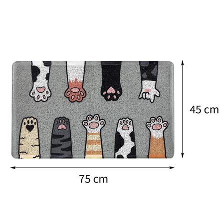 พรมเช็ดเท้าดักฝุ่น HOME LIVING STYLE PAWS 45X75 ซม. สีเทา_9