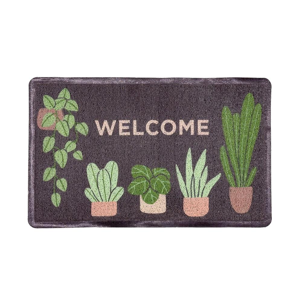 พรมเช็ดเท้าดักฝุ่น HOME LIVING STYLE W.PLANT 45X75 ซม. สีน้ำตาล_1