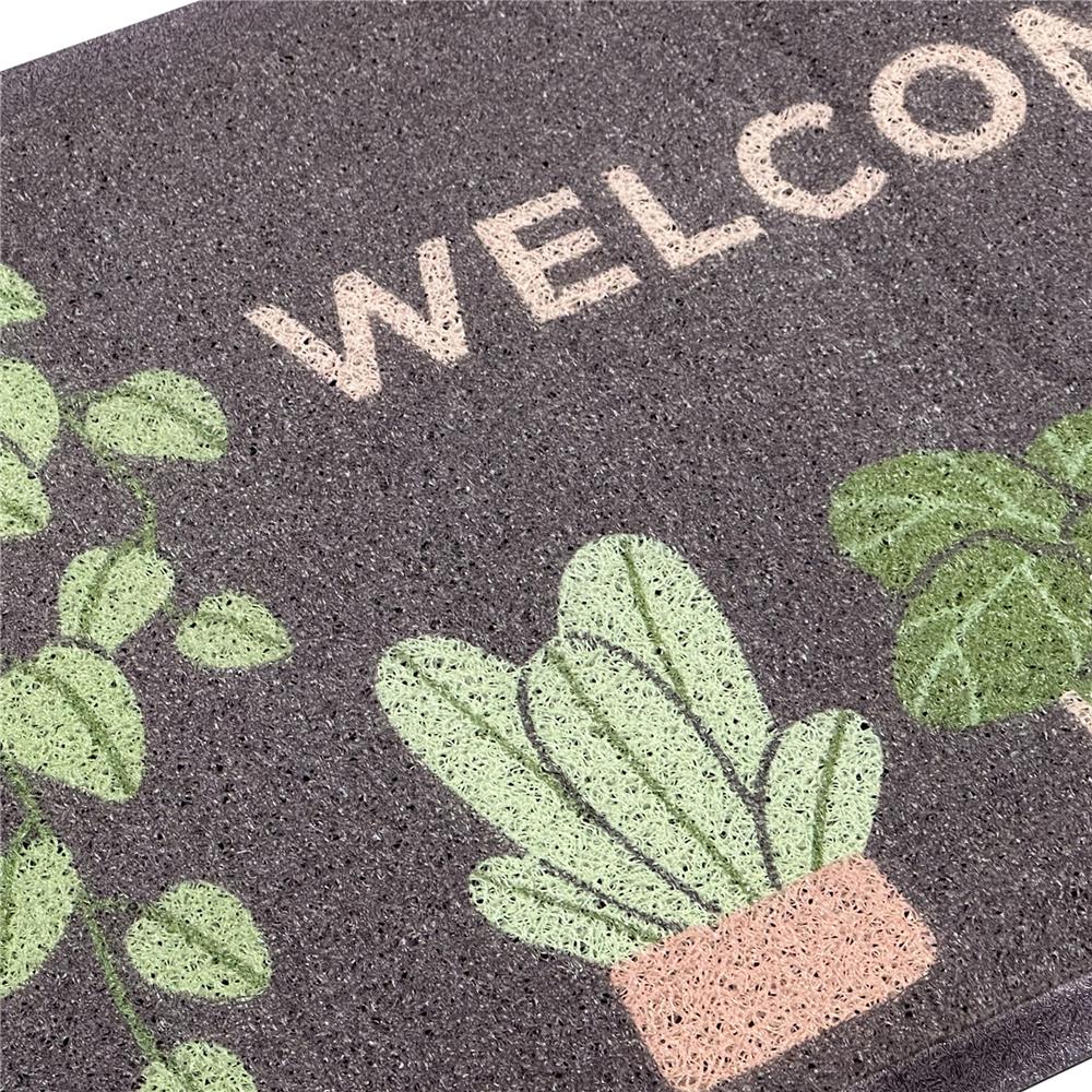 พรมเช็ดเท้าดักฝุ่น HOME LIVING STYLE W.PLANT 45X75 ซม. สีน้ำตาล