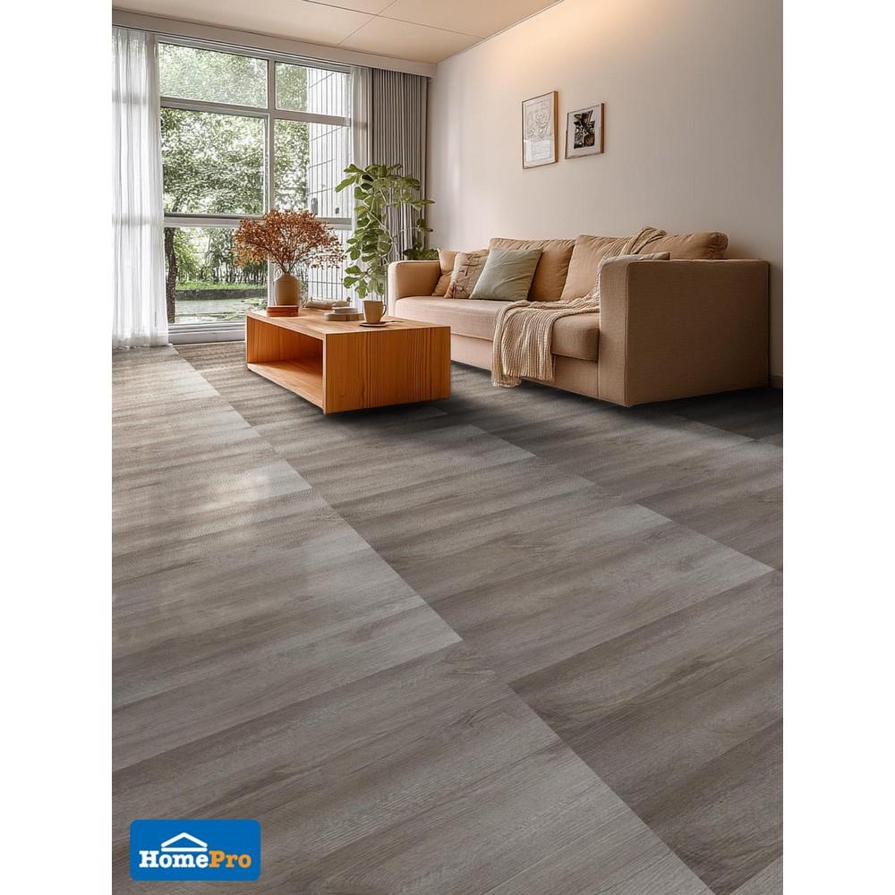 กระเบื้องยางไวนิล 15x91 ซม. TARA CLICK LOCK เกรย์ แอช