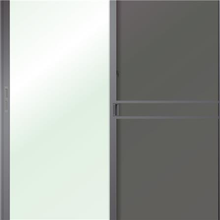 ประตูบานเลื่อน อะลูมิเนียม S-S มุ้ง LYNN XPLUS 160X205 ซม. สีกราไฟท์_1