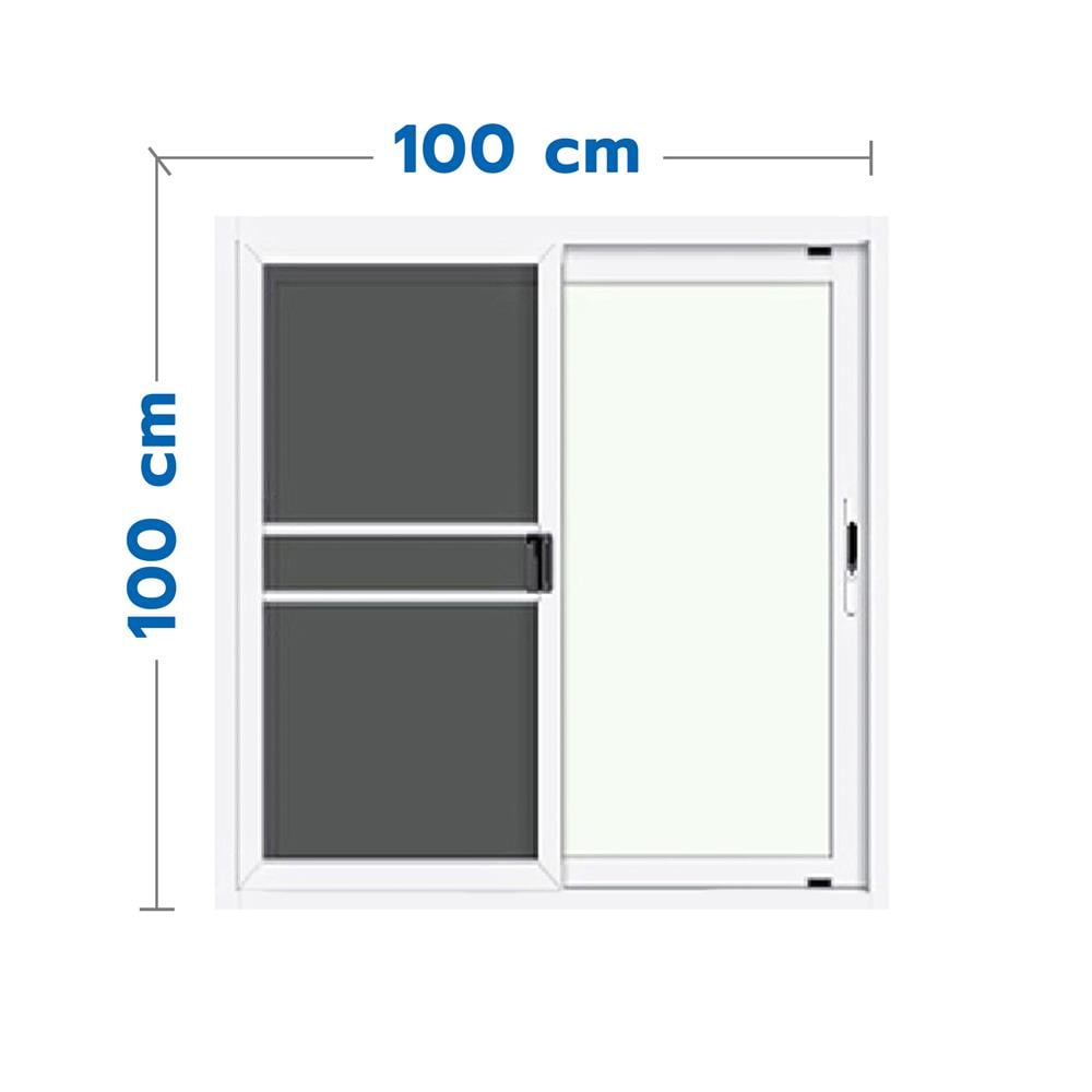 หน้าต่างบานเลื่อน อะลูมิเนียม S-S มุ้ง LYNN XPLUS 100X100 ซม. สีขาว