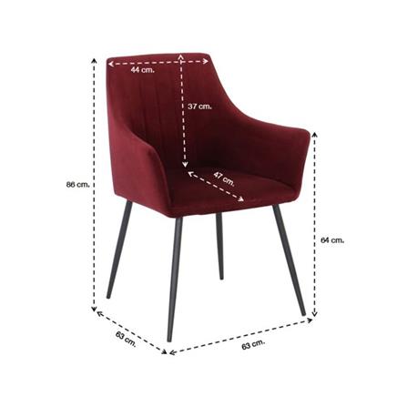 เก้าอี้ทานข้าว SB FURNITURE EARLA 19209417 สีแดง_6