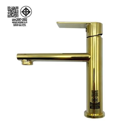 ก๊อกอ่างล้างหน้าเดี่ยว DONMARK GL-1437 สีทอง_7