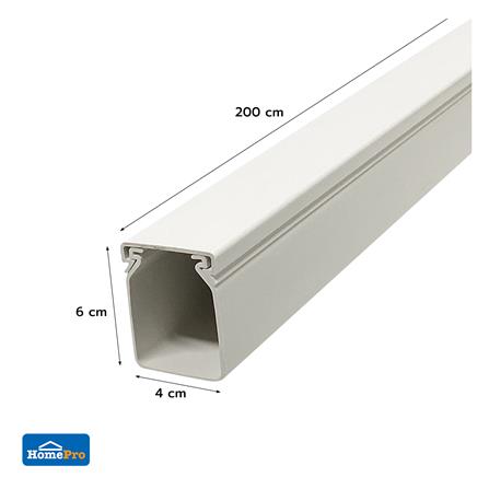 รางเก็บสายไฟวายเวย์ PVC ELECKTA 60X40 มม. 2 ม. สีขาว_3