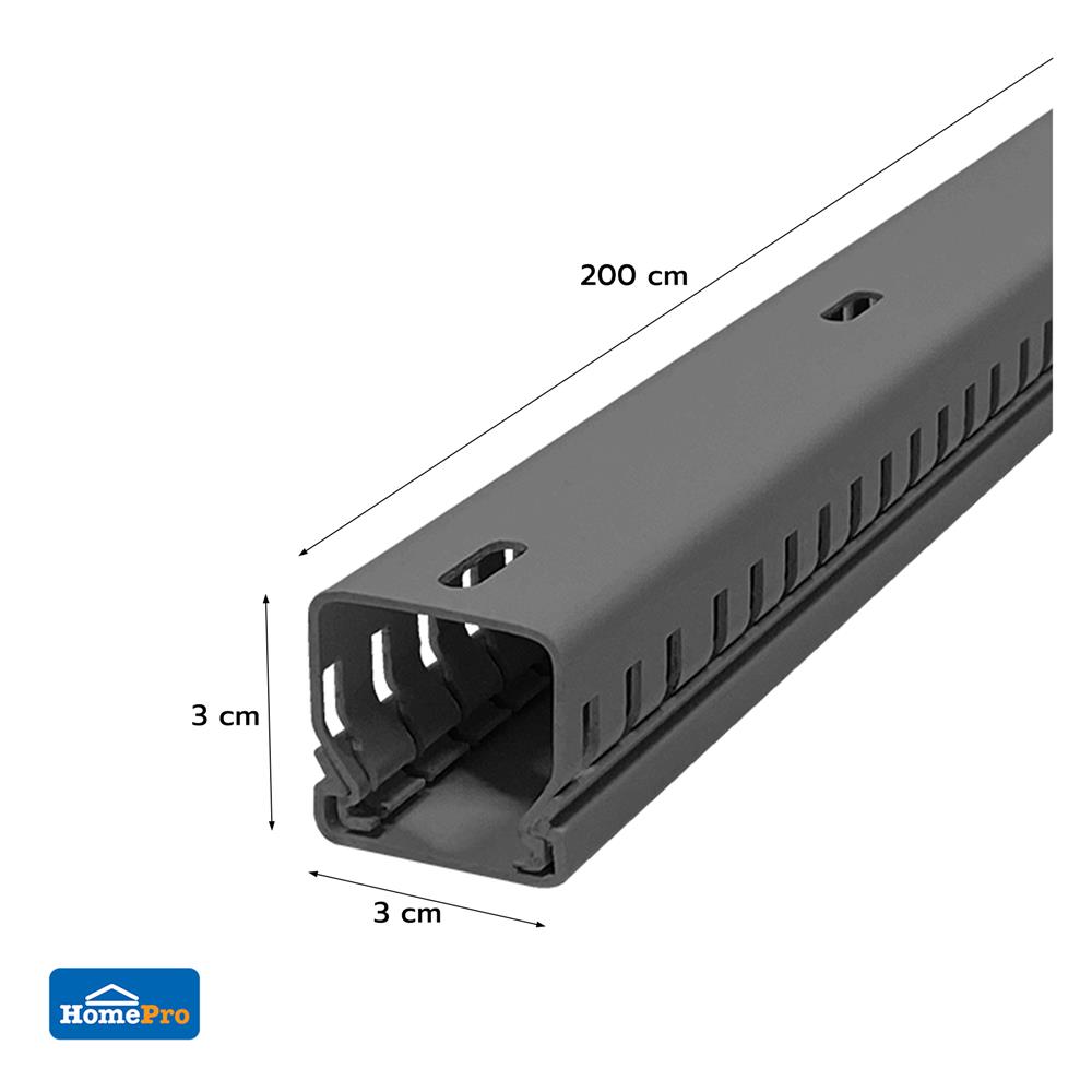 รางเก็บสายไฟวายดักส์ ELECKTA 30X30 มม. 2 ม. สีเทา