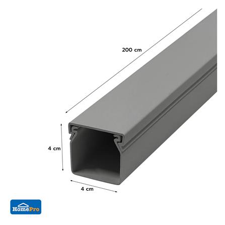 รางเก็บสายไฟวายเวย์ PVC ELECKTA 40X40 มม. 2 ม. สีเทา_1