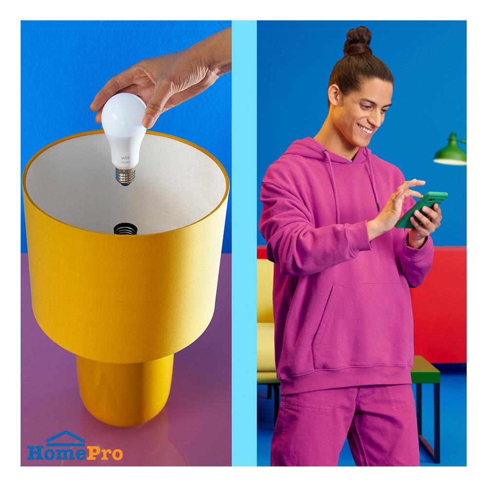 หลอด LED WIZ SMART BULB BOHLAM PINTAR 8.5 วัตต์ RGB E27 (แพ็ก 2 ชิ้น)