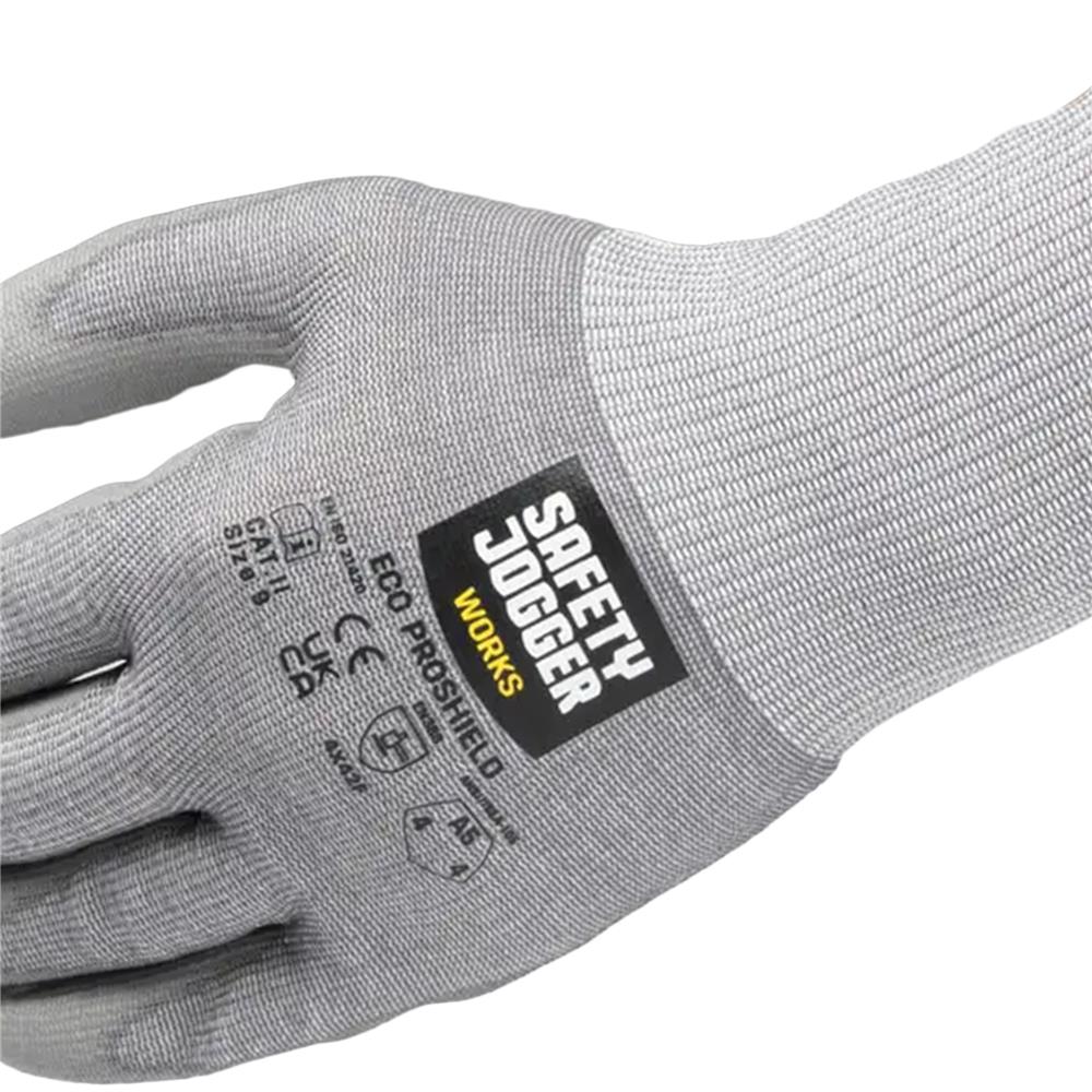 ถุงมือ HPPE SAFETY JOGGER ECO PROSHIELD 4X42F SIZE 9 สีเทา (แพ็ก 2 ชิ้น)