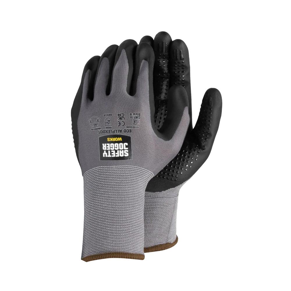 ถุงมือ SAFETY JOGGER ECO ALLFLEXDOT 4131A SIZE 9 สีดำ/เทา (แพ็ก 2 ชิ้น)