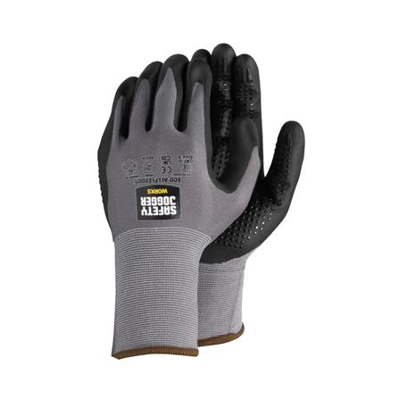 ถุงมือ SAFETY JOGGER ECO ALLFLEXDOT 4131A SIZE 9 สีดำ/เทา (แพ็ก 2 ชิ้น)_0