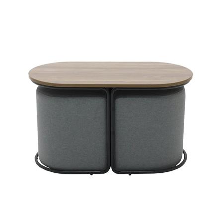 โต๊ะกลางพร้อมสตูล SB FURNITURE MALINNE 19225297 78 ซม. สีเทา_1