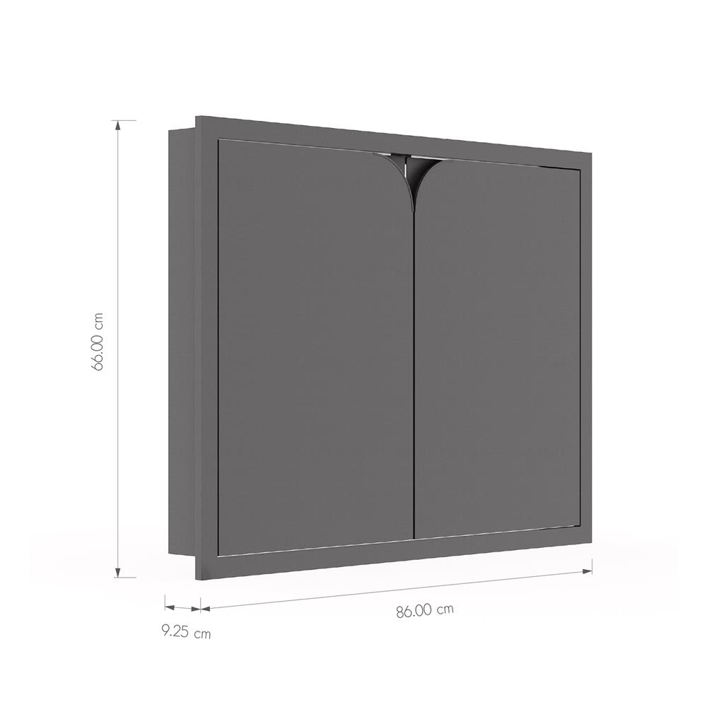 บานซิงค์คู่ KITZCHO CURVE 86x66 ซม. สี GREY GRAPHITE