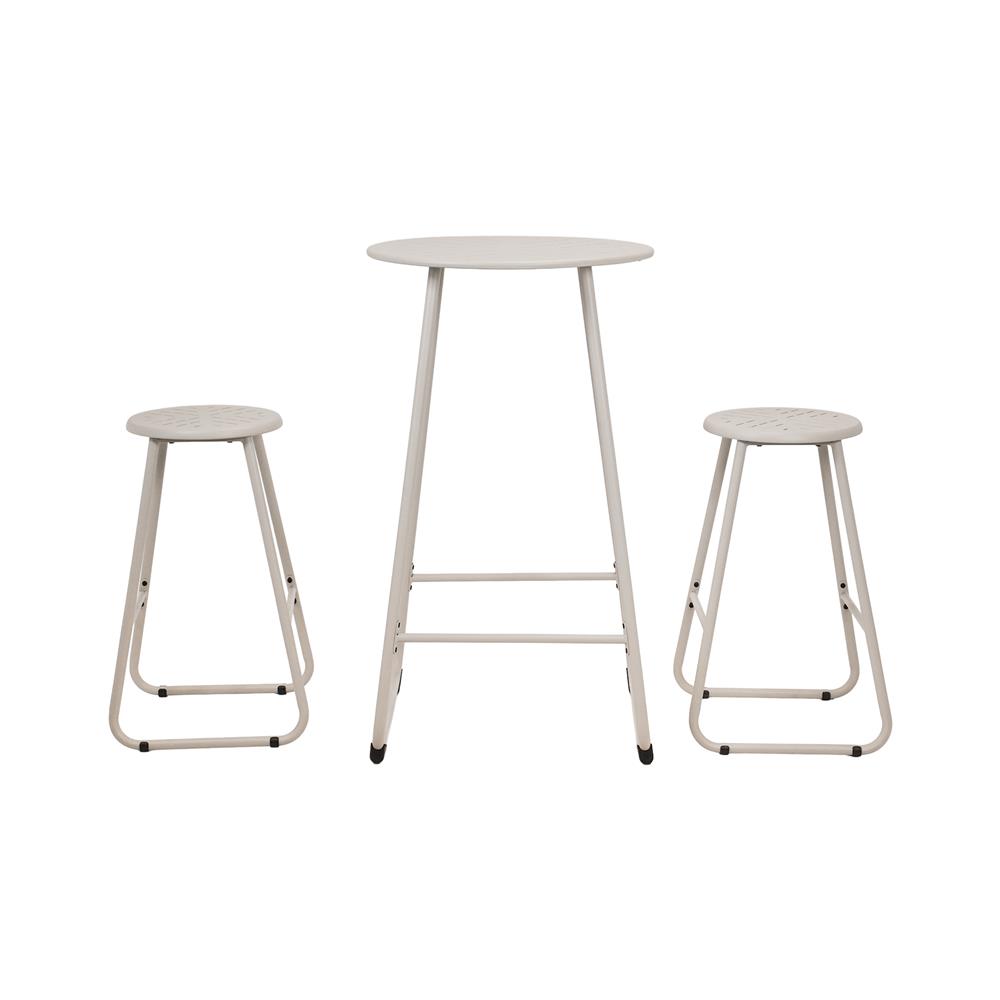 ชุดโต๊ะบาร์สนามเหล็ก 2 ที่นั่ง SPRING NORA สีเบจ