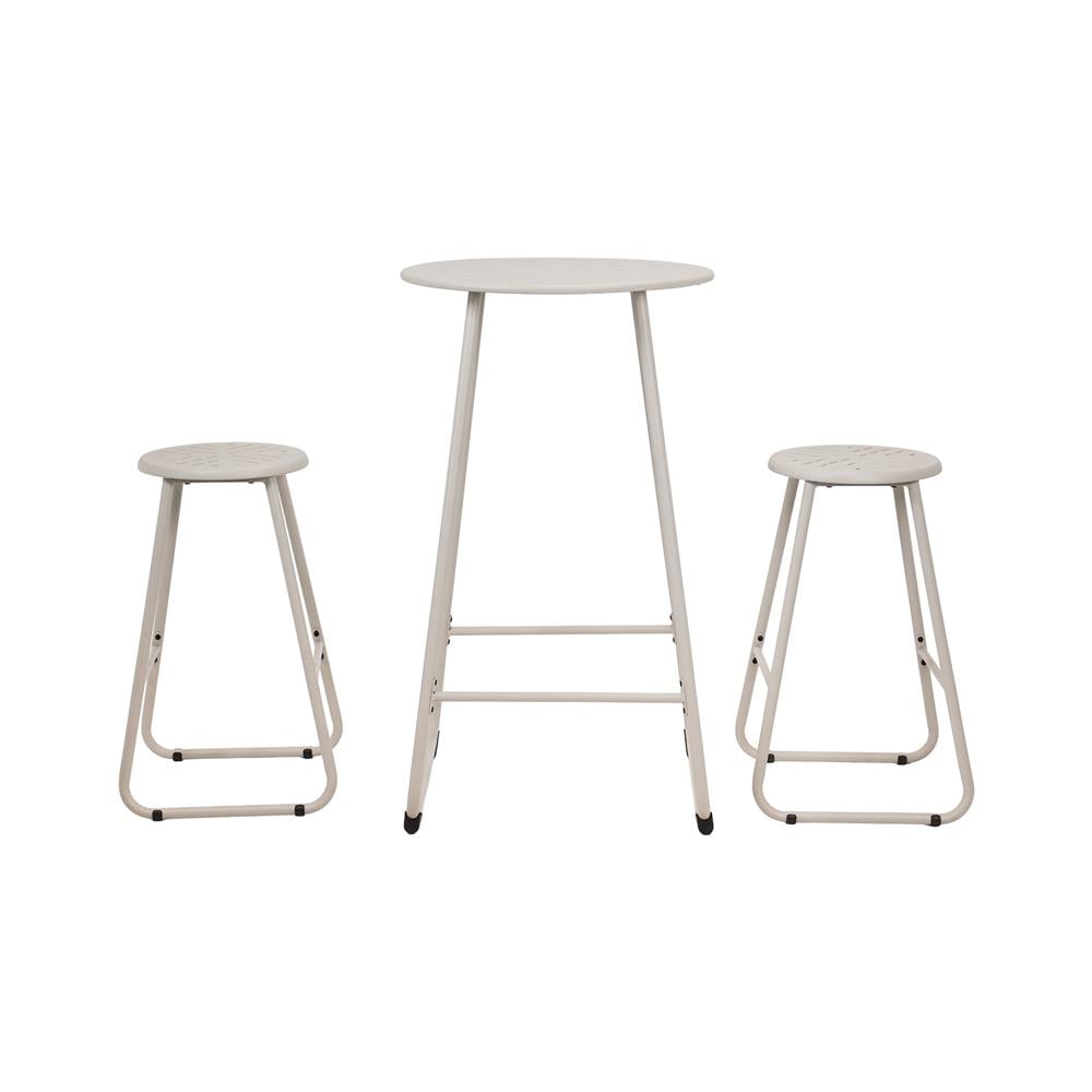 ชุดโต๊ะบาร์สนามเหล็ก 2 ที่นั่ง SPRING NORA สีเบจ