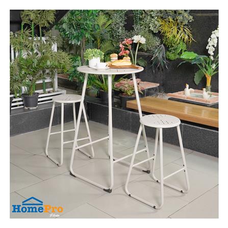 ชุดโต๊ะบาร์สนามเหล็ก 2 ที่นั่ง SPRING NORA สีเบจ_6