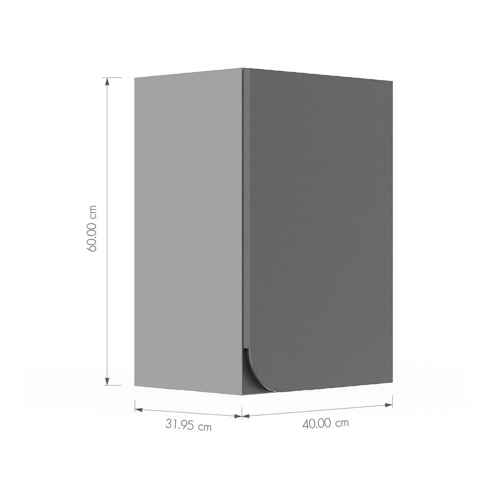 ตู้แขวนเดี่ยวเปิดขวา KITZCHO CURVE 40x60 ซม. สี GREY GRAPHITE