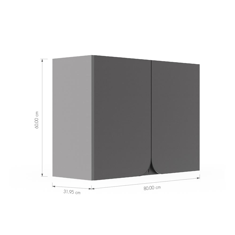 ตู้แขวนคู่ KITZCHO CURVE 80x60 ซม. สี GREY GRAPHITE