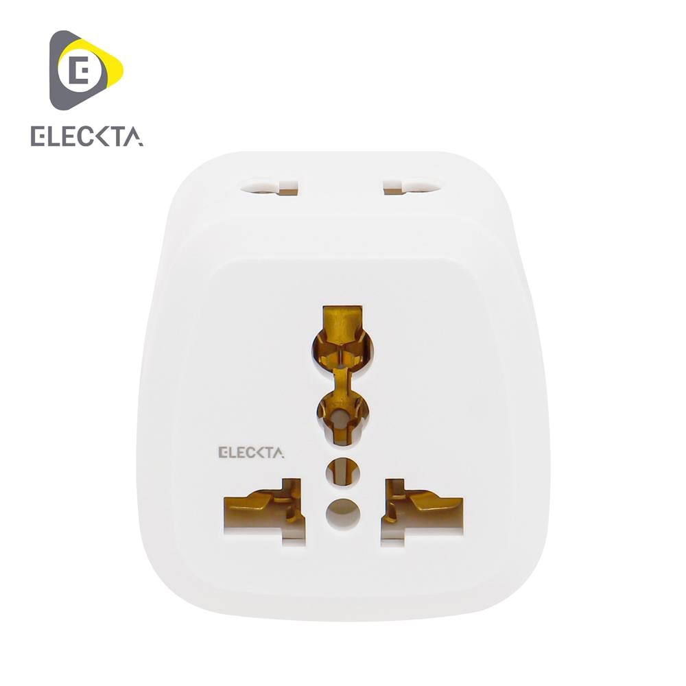 ปลั๊กแปลง 3 ขาแบน 2 IN 1 ELECKTA EL16A-B 3600W 16 แอมป์ สีขาว