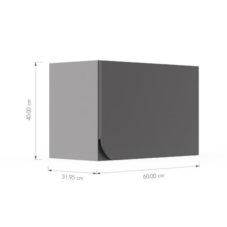 ตู้แขวนเดี่ยวเปิดขวา KITZCHO CURVE 60x40 ซม. สี GREY GRAPHITE_6
