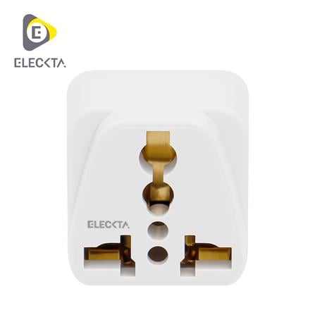 ปลั๊กแปลง 2 ขาแบน ELECKTA EL10A-E 10 แอมป์ สีขาว_0