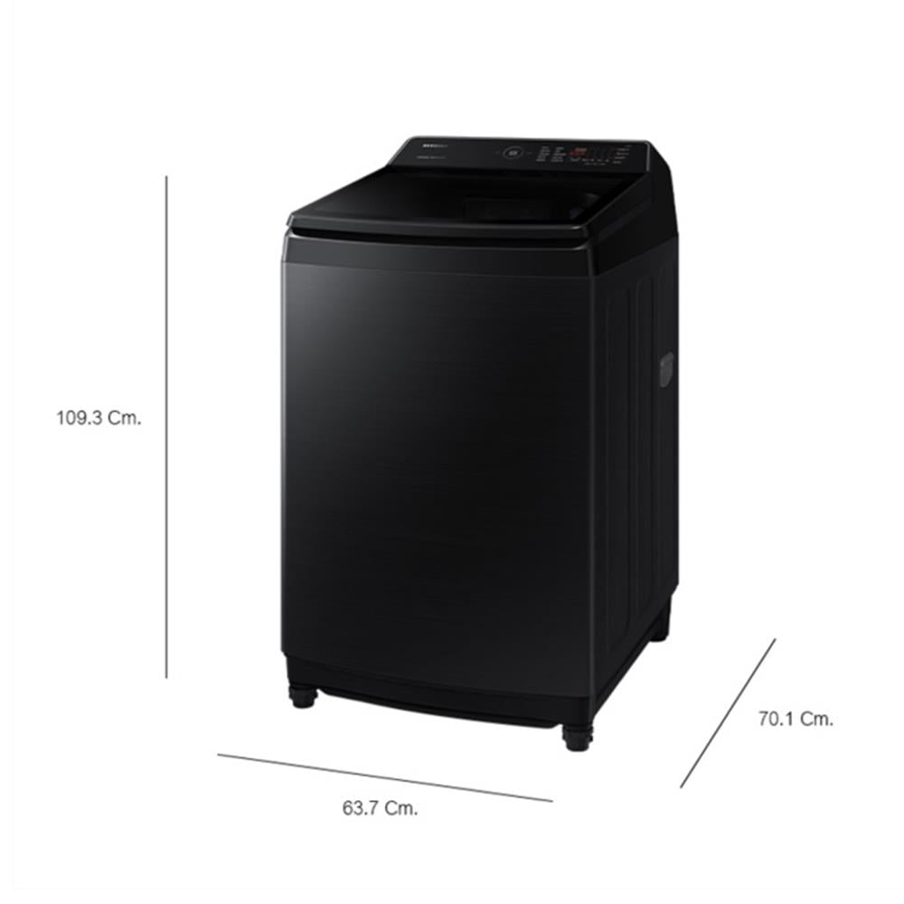 เครื่องซักผ้าฝาบน SAMSUNG WA21CG6886BVHP 21 กก. 700RPM อินเวอร์เตอร์ สีดำ PCR
