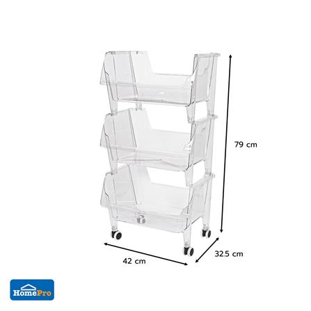 ชั้นวางของ 3 ชั้น STACKO KLARO 42X32.5X79 ซม. สีใส_6