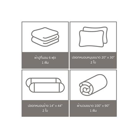 ชุดผ้าปูที่นอน 6 ฟุต (ชุด 6 ชิ้น) FACINO PRINT FA079_5