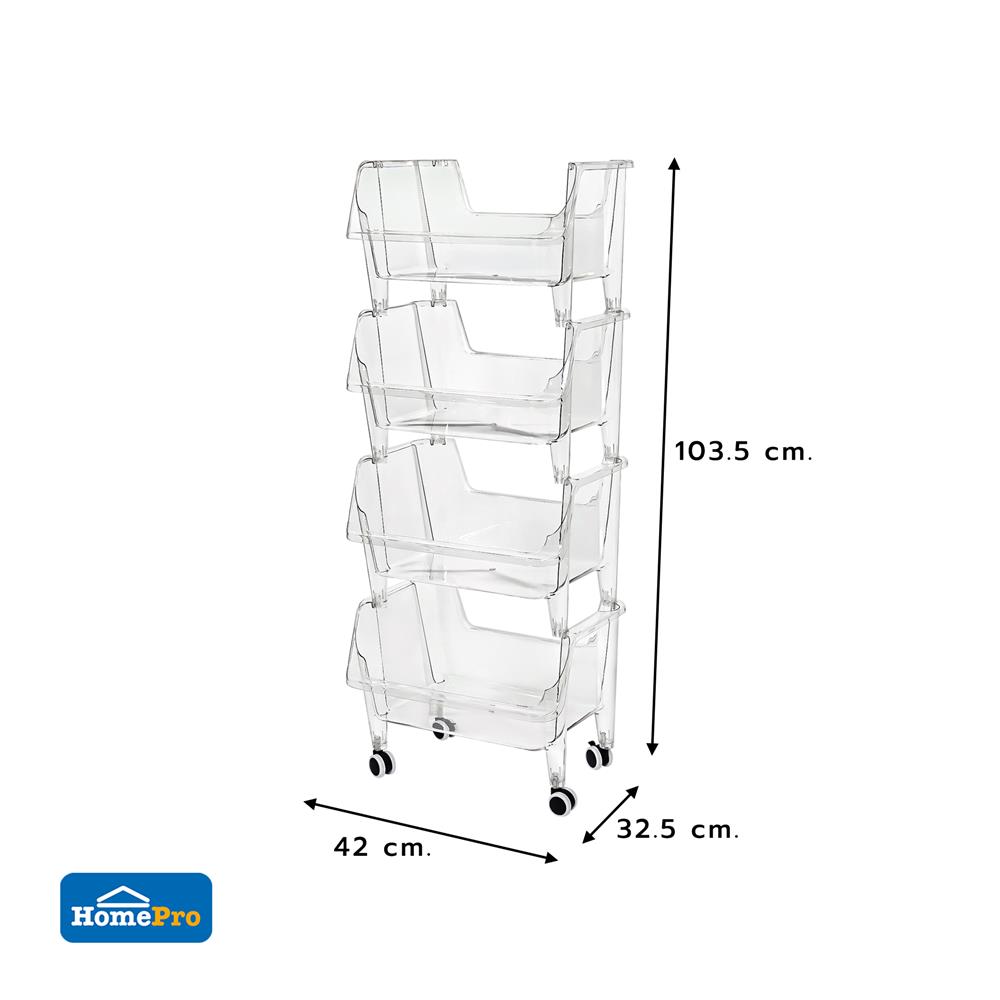 ชั้นวางของ 4 ชั้น STACKO KLARO 42X32.5X103.5 ซม. สีใส